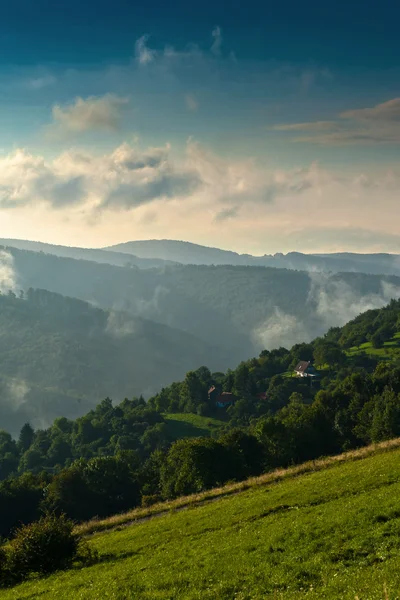 Tåke morgener – stockfoto