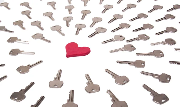 Heart and keys — Stock Photo, Image