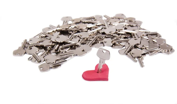 Heart and keys — Stock Photo, Image