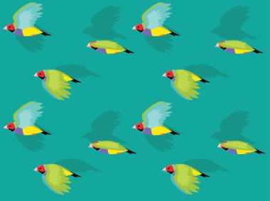 Hayvan Animasyon Dizisi Gouldian Finch Uçan Çizgi Film Vektörü Kusursuz Duvar Kağıdı