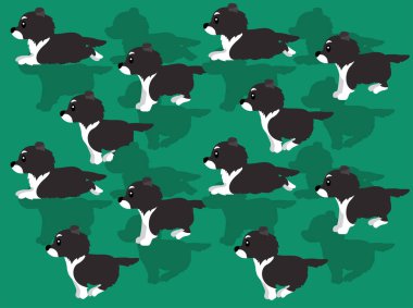 Hayvan Animasyon Dizisi Köpek Koşan Shelties Shetland Çoban Köpeği Çizgi Filmi Vector Kusursuz Duvar Kağıdı