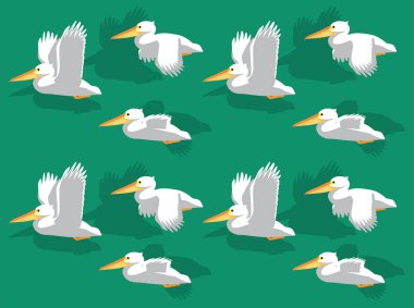 Hayvan Animasyon Dizisi Beyaz Pelikan Uçan Çizgi Film Vektörü Kusursuz Duvar Kağıdı