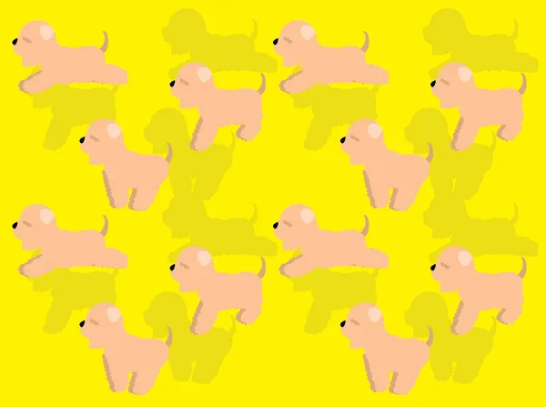Animal Animation Sequence Dog Running Soft Coated Wheaten Terrier Cartoon —  Vetores de Stock
