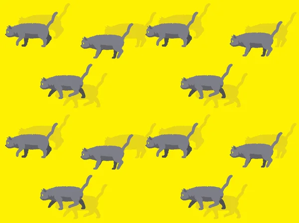 Animal Animation Sequence Cat Brit Gyorsírás Rajzfilm Vektor Zökkenőmentes Tapéta — Stock Vector