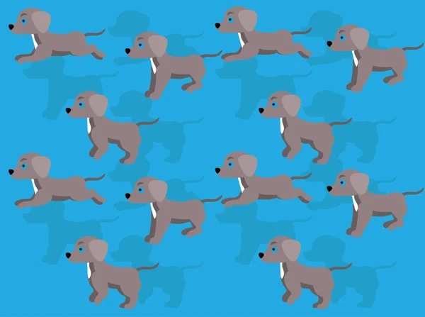 Animation Animale Séquence Chien Bleu Dentelle Marche Dessin Animé Vecteur — Image vectorielle