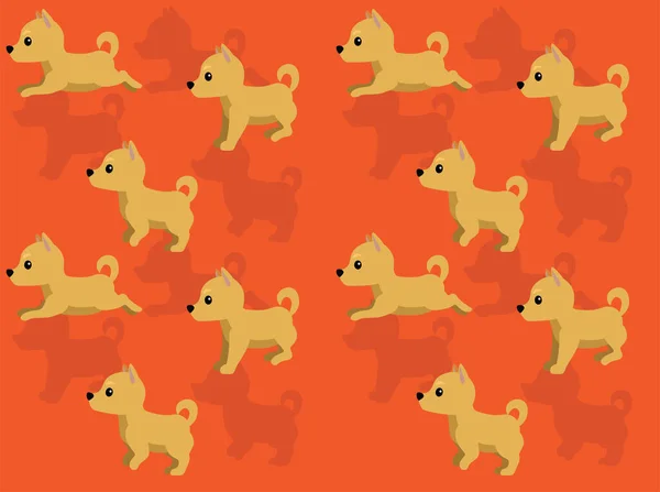애니메이션 Sequence Carolina Dog Cartoon Vector Seamless Wallpaper — 스톡 벡터