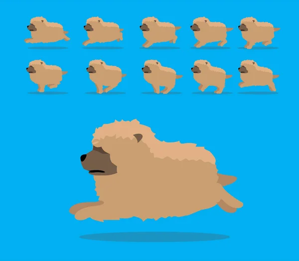 Animal Animation Sequence Dog Chow Ctoon Vector Brown Coat — 스톡 벡터