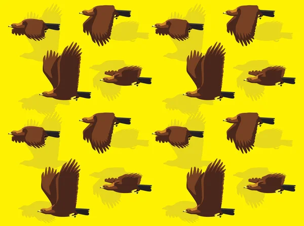 Golden Eagle Personnages Bande Dessinée Animation Vectoriel Sans Couture Fond — Image vectorielle