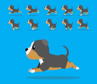 Hayvan Animasyon Sıralaması Köpek Staffordshire Teriyeri Çizgi Film Vektörü Üç Renkli