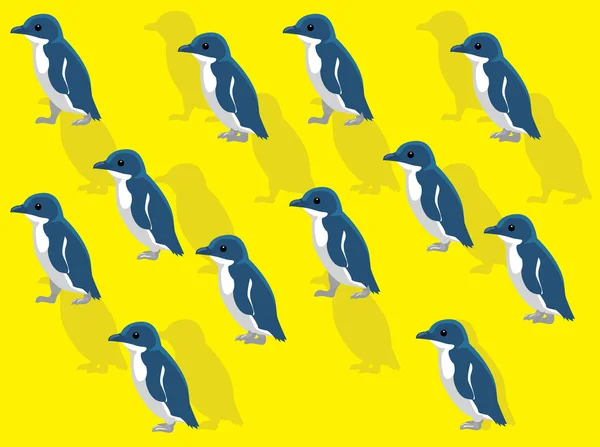 Animation Των Ζώων Little Penguin Cartoon Vector Seamless Wallpaper — Διανυσματικό Αρχείο