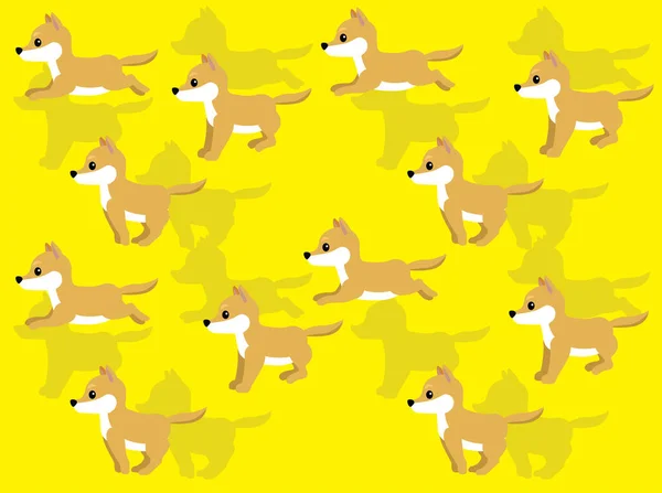 Animales Animación Perro Dingo Cartoon Vector Seamless Fondo Pantalla — Vector de stock