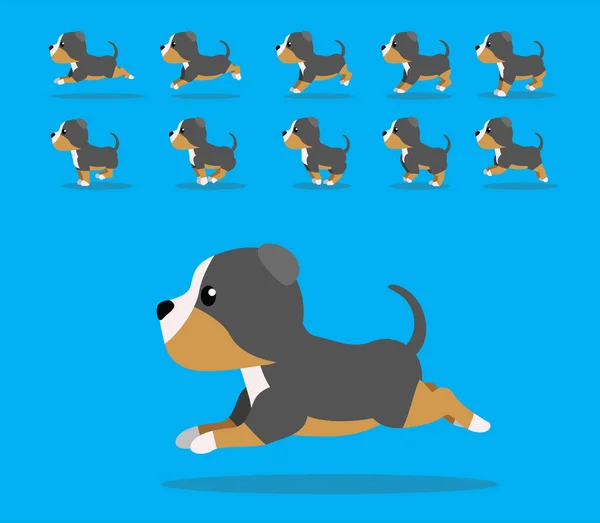 Animación Animal Secuencia Perro Staffordshire Terrier Dibujos Animados Vector Tricolor — Vector de stock