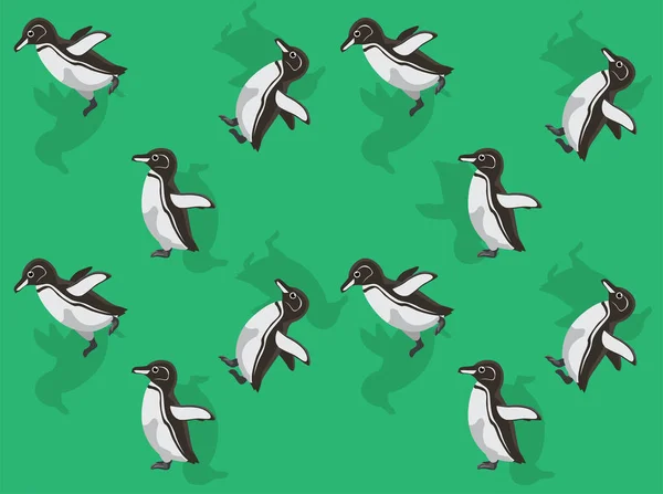 Анімація Тварин Галапагоські Пінгвіни Мультфільм Вектор Безшовні Шпалери — стоковий вектор