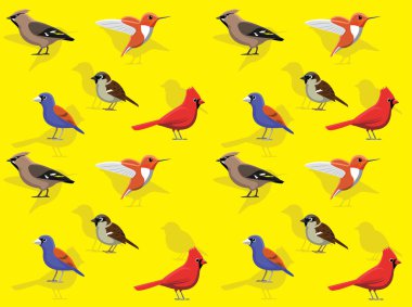 Kuş Cıvıltısı Serçesi Sinekkuşu Kardinal Bunting Vektörü Kusursuz Duvar Kağıdı