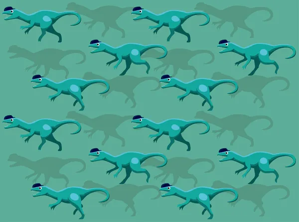 Animacja Zwierząt Dilofozaur Dilofozaur Wektor Tapety Bez Szwu — Wektor stockowy
