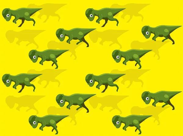 Dinosaurie Animation Pachycephalosaurus Tecknad Karaktär Sömlös Bakgrund — Stock vektor