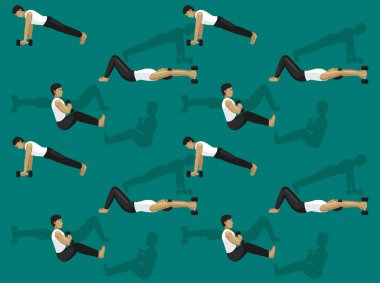 Manga Ab Dumbbell Egzersiz Çizgi Film Karakteri Kusursuz Duvar Kağıdı