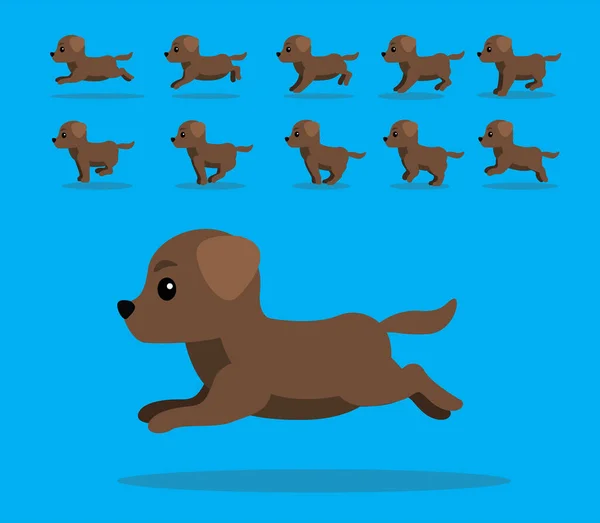 Animal Animation Sequence Chien Labrador Retriever Cartoon Vector Manteau Marron — Image vectorielle