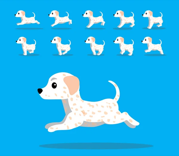 Animal Animation Sequence Dog Dalmatian Cartoon Vector Cream Coat —  Vetores de Stock