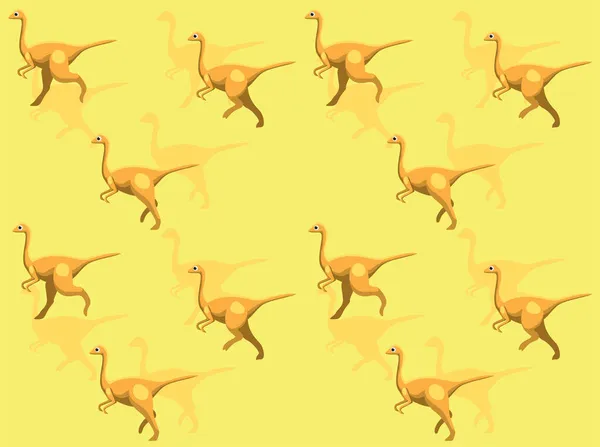 Dinosaurier Gallimimus Cartoon Nahtlose Hintergrundbilder — Stockvektor