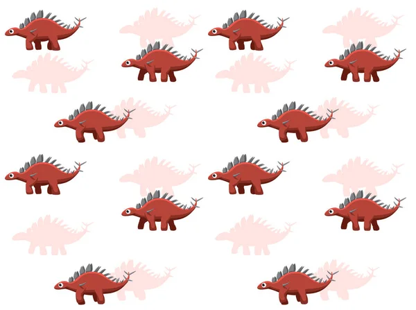 Dinosaure Kentrosaurus Bande Dessinée Sans Couture Fond Écran — Image vectorielle