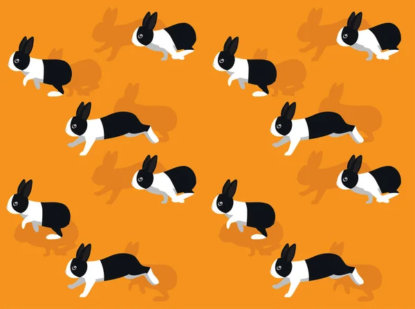 Cartoon Character Animation Rabbit Dutch Seamless Wallpaper Background — Vector de stock