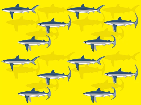 Μπλε Καρχαρίας Κινούμενο Φόντο Ταπετσαρία Χωρίς Ραφή — Διανυσματικό Αρχείο