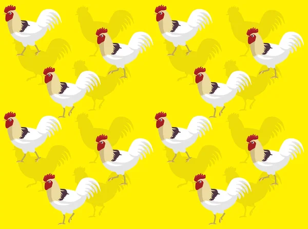 Golden Comet Rooster Chicken Animation Seamless Wallpaper Background — Stock Vector