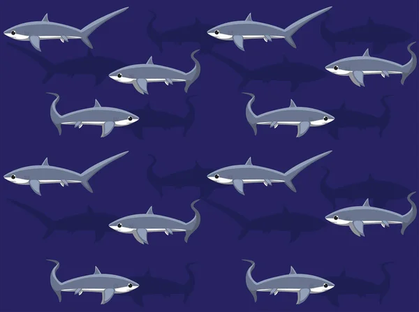 Thresher Shark Κολύμβηση Animation Seamless Wallpaper Φόντο — Διανυσματικό Αρχείο