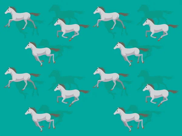 Andalusian Horse Running Animation Seamless Wallpaper Background — Vetor de Stock