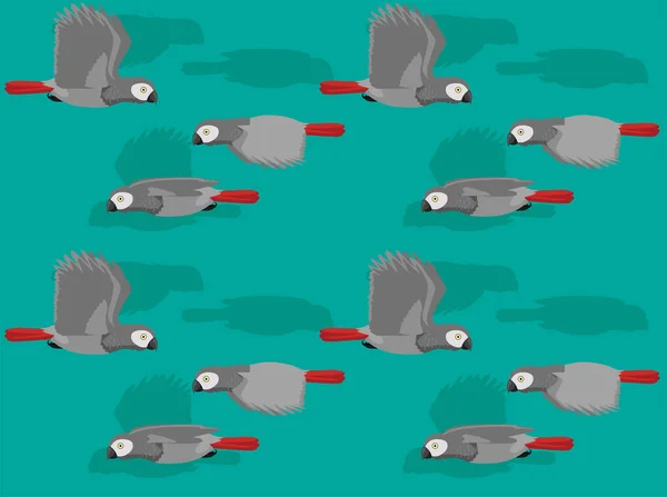 Grey Parrot Animation Seamless Wallpaper Background — ストックベクタ