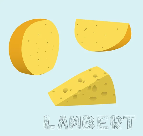 Food Cheese Type Lambert Vector Illustration — Stockový vektor