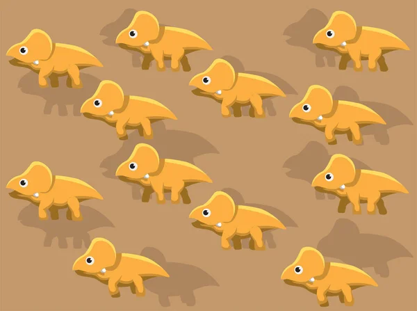Dinosaurie Protoceratops Animation Sömlös Bakgrund — Stock vektor