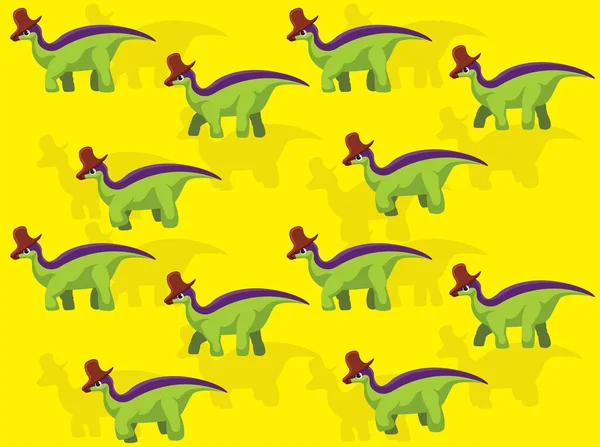 Dinosaurie Lambeosaurus Animation Sömlös Bakgrundsbild — Stock vektor