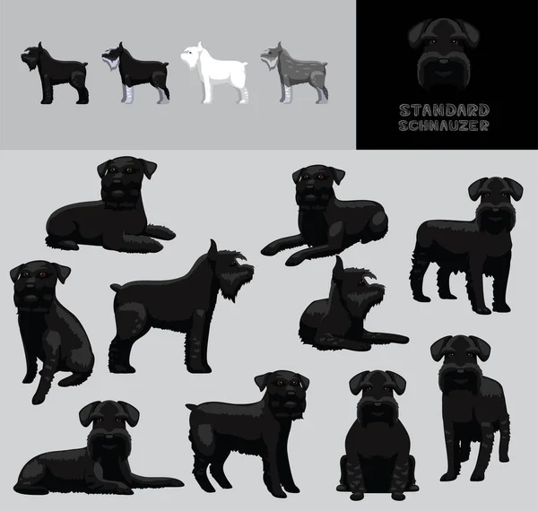 Conjunto Padrão Variação Cor Ilustração Vetor Dos Desenhos Animados Cão —  Vetores de Stock