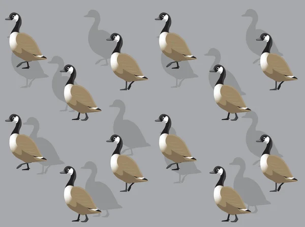 動物カナダ Geese Walkingシームレスな壁紙背景 — ストックベクタ
