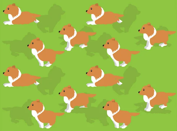 Animal Dog Collie Brown Coat Seamless Wallpaper Background — Stockvektor