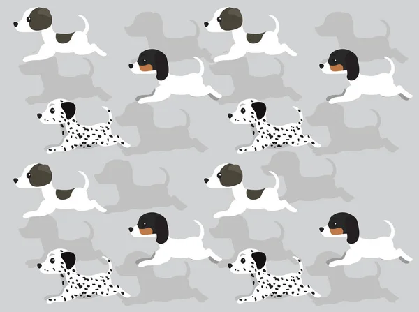 Dogs Side Running Dalmatian Seamless Wallpaper Background — Stockvektor