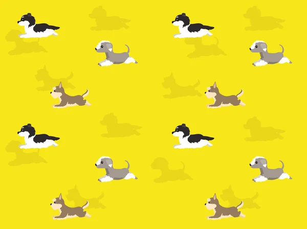 Hunde Side Running Collie Nahtlose Tapete Hintergrund — Stockvektor