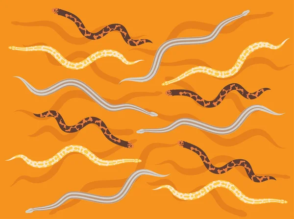 Snake Boa Python Pet Set Seamless Wallpaper Background — Vector de stock