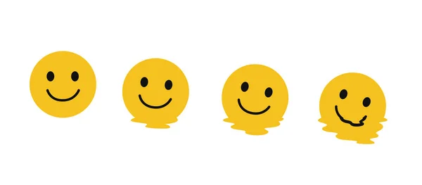 Melting Smile Emoji Slowly Sequence Frame Vector Illustration — Stockvector