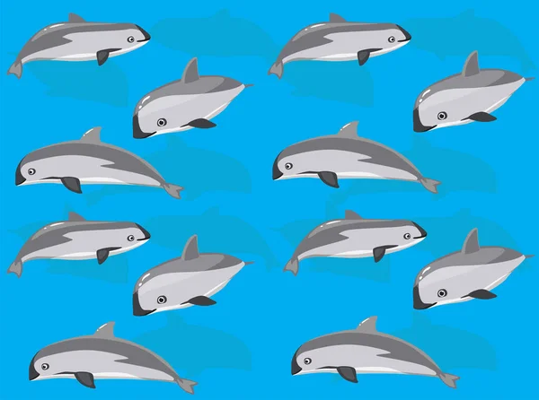 Vaquita Porpoise Endangered Species Seamless Wallpaper Background — Stock Vector