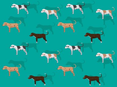 Catahoula Leopar Köpeği Çeşitli Renkli Çizgi Filmlerde Duvar Kağıdı Arkaplanı