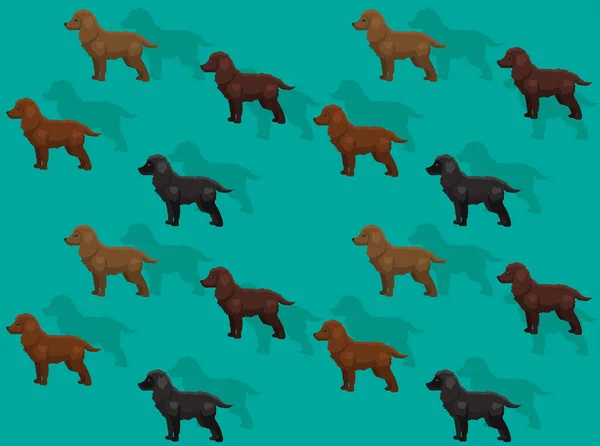 American Water Spaniel Dog Vários Desenhos Animados Cor Papel Parede —  Vetores de Stock