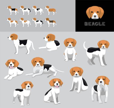 Köpek Beagle Siyah Beyaz Ceket Çizgi Filmi Vektör Görüntü Renk Çeşitlemesi Ayarları