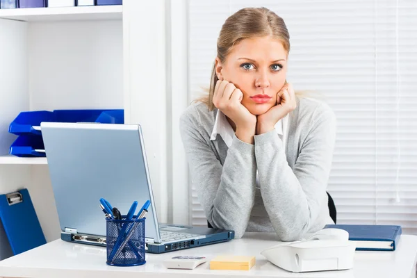 Mujer de negocios aburrida Imagen de archivo