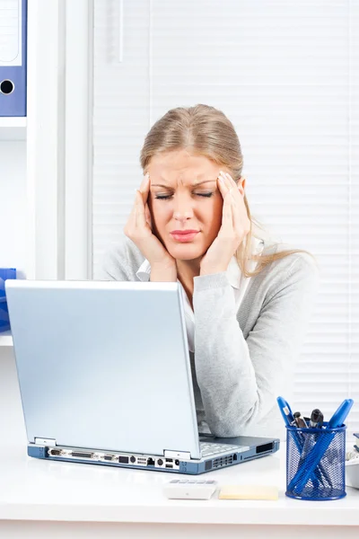 Headache at work — Stock Photo, Image