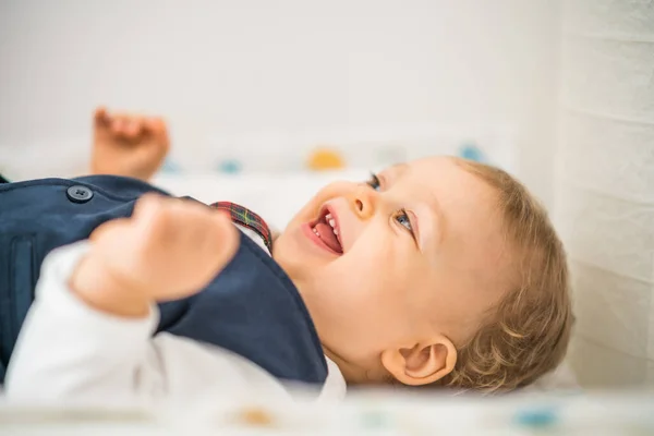 Close Beeld Van Schattig Gelukkig Baby Jongen — Stockfoto