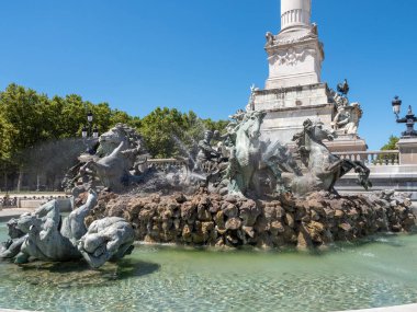 Monuments aux Girondins, famous fountain on the Quinconces square in Bordeaux