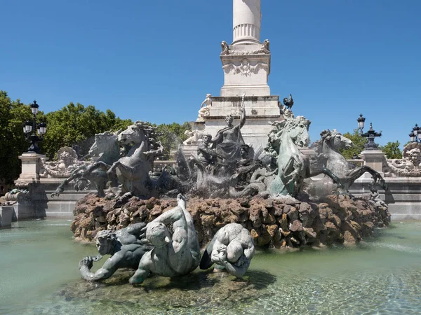 Monuments aux Girondins, famous fountain on the Quinconces square in Bordeaux